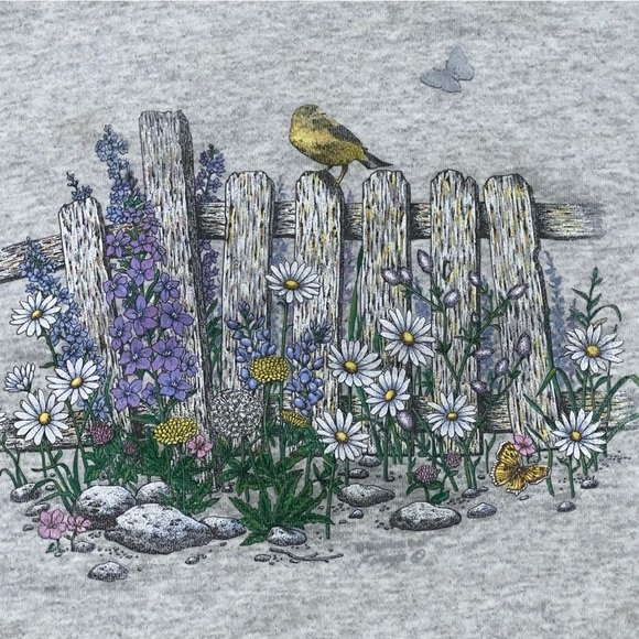 Vintage 1990s Bird Animal Print Morning Sun 90s Crewneck Sweatshirt - Picture 3 of 4